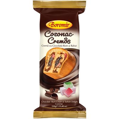 Boromir Cozonac Cremos cu Ciocolata Rom si Rahat 550 g