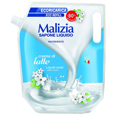 Săpunuri - MALIZIA Rezervă Săpun Lichid Cremă de Lapte 1 L