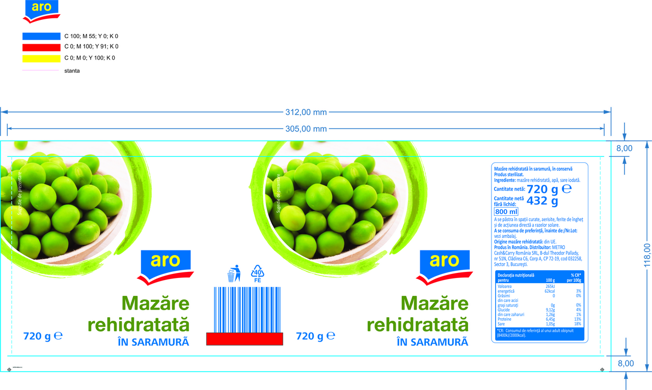 aro Mazare Rehidratata 720 g