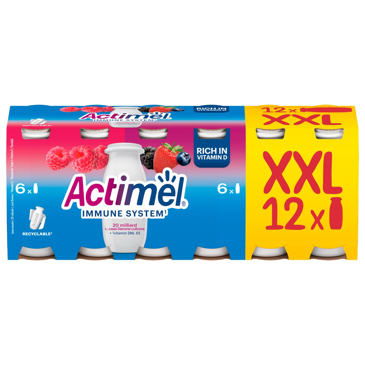 Actimel cu Zmeura si Fructe de Padure 12 x 100 g