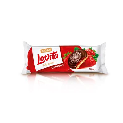 ROSHEN lovita Biscuiti cu Jeleu de Capsuni 50% 135 g