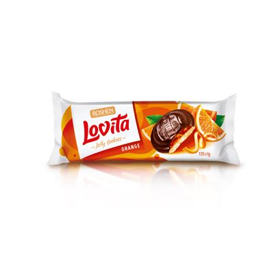 ROSHEN lovita Biscuiti cu Jeleu de Portocale 50% 135 g