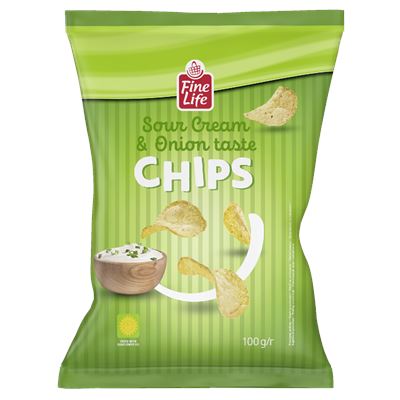 Fine Life Chips cu Aroma de Smantana si Ceapa 100 g