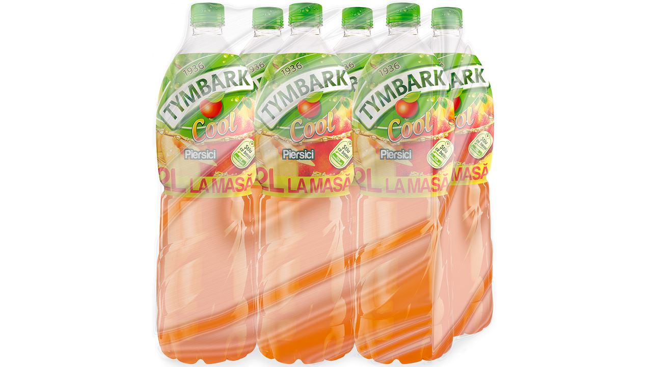 Tymbark Cool Băutură Răcoritoare cu Aromă de Piersici 2 L, 6 sticle
