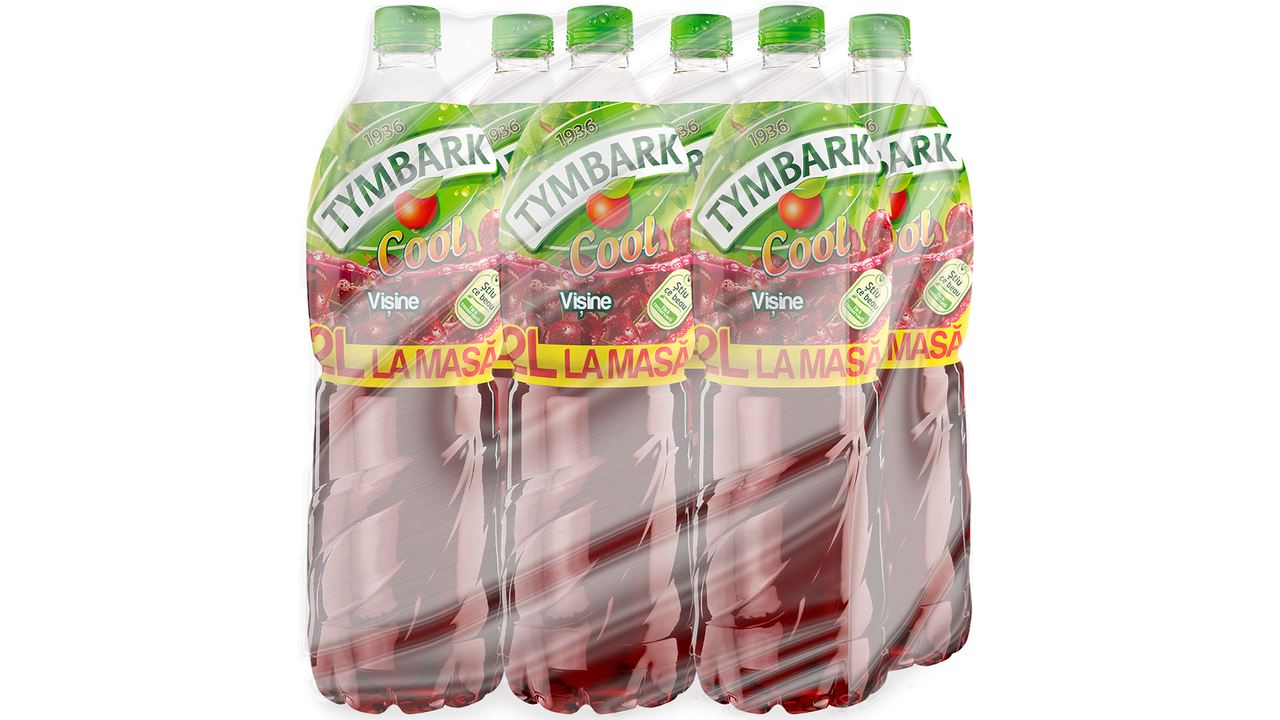 Tymbark Cool Băutură Răcoritoare cu Aromă de Vișine 2 L, 6 sticle