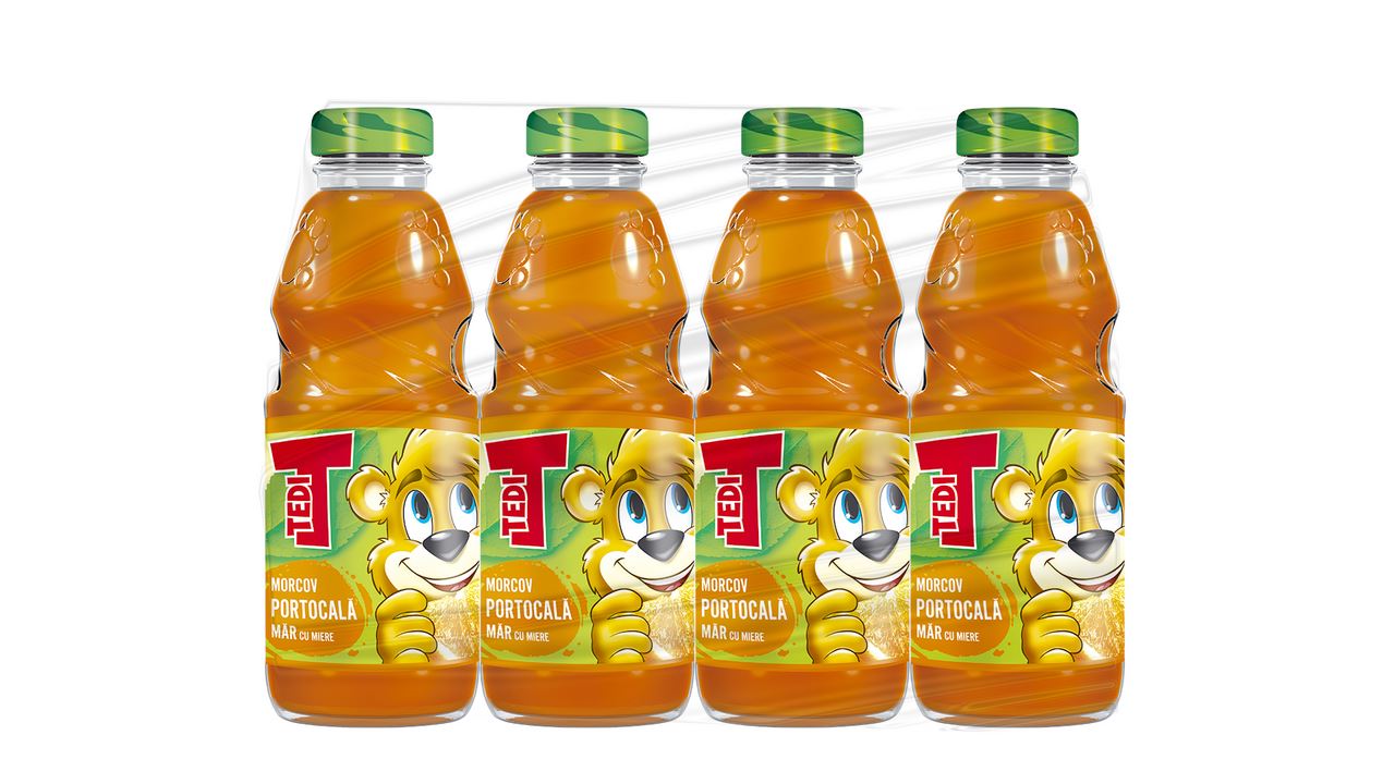 Tedi Suc Morcov-Măr-Portocale 0,3 L, 4 buc.