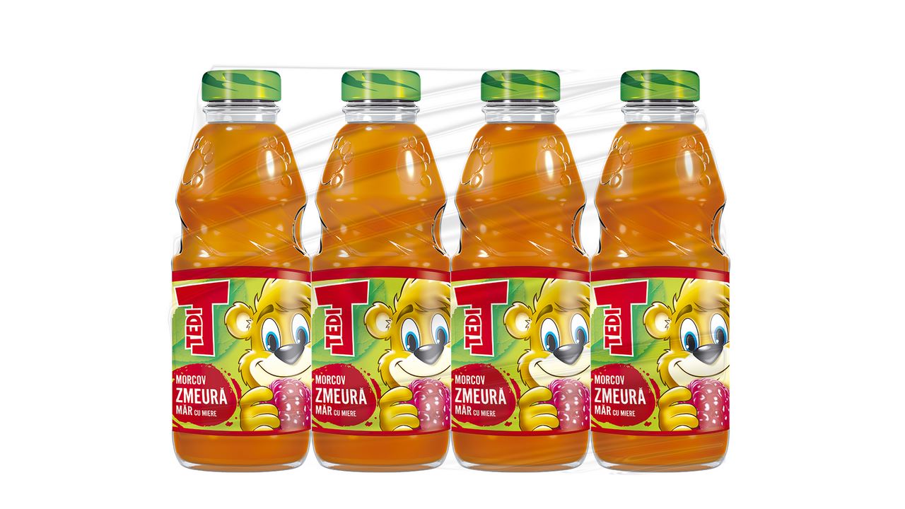 Tedi Suc Morcov-Măr-Zmeură 0,3 L, 4 buc.