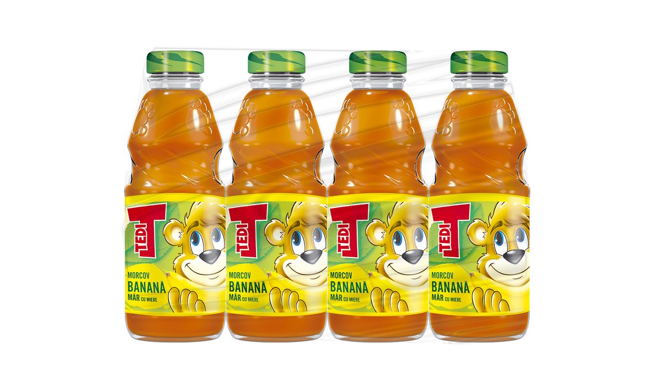 Tedi Suc Morcov-Măr-Banana 0,3 L, 4 buc.