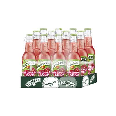 TYMBARK Bautura Racoritoare cu Aroma de Menta & Zmeura Sticla Nereturnabila SGR 12 x 0,25 L