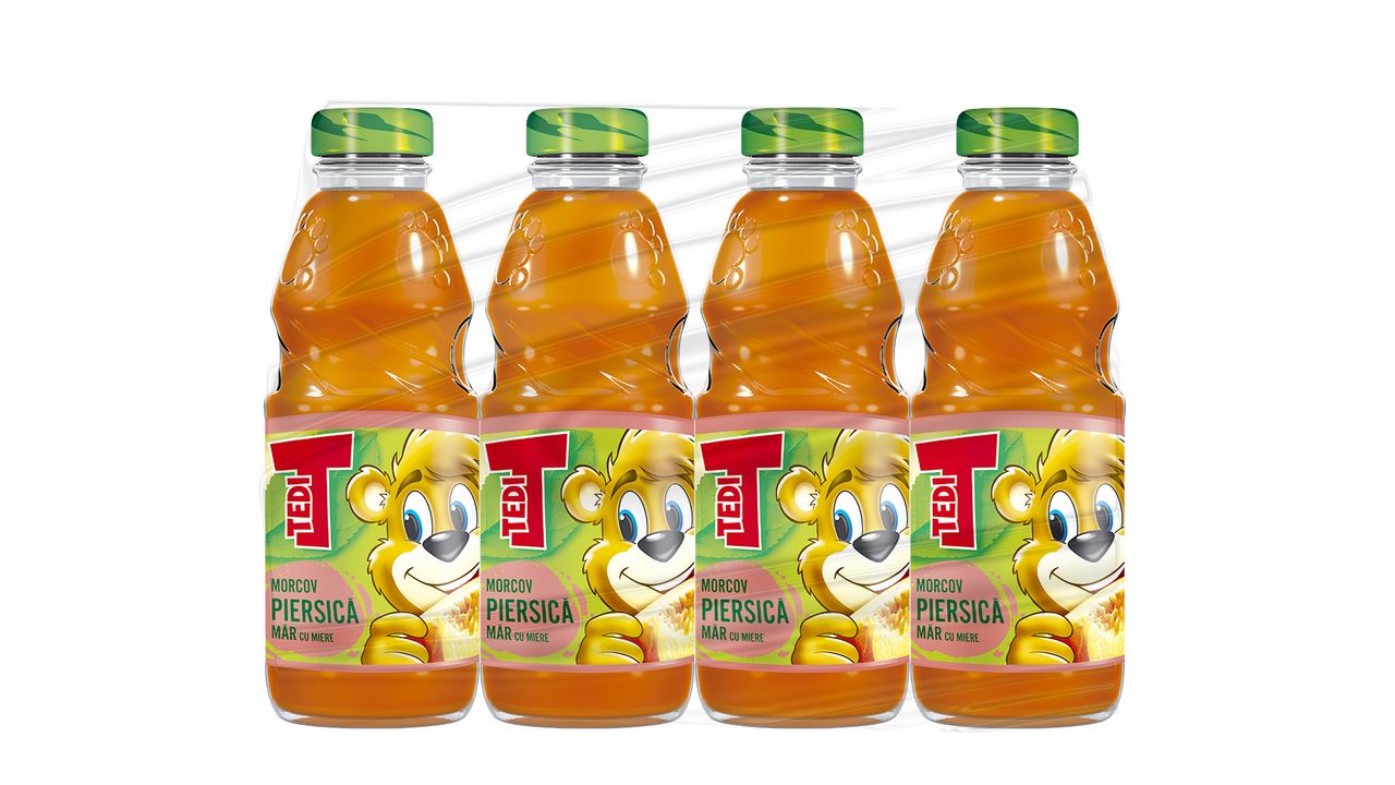 Tedi Suc Morcov-Măr-Piersică 0,3 L, 4 buc.