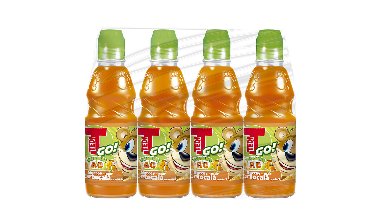 TEDI GO! Suc Morcov-Mar-Portocale SGR 4 x 0,30 L