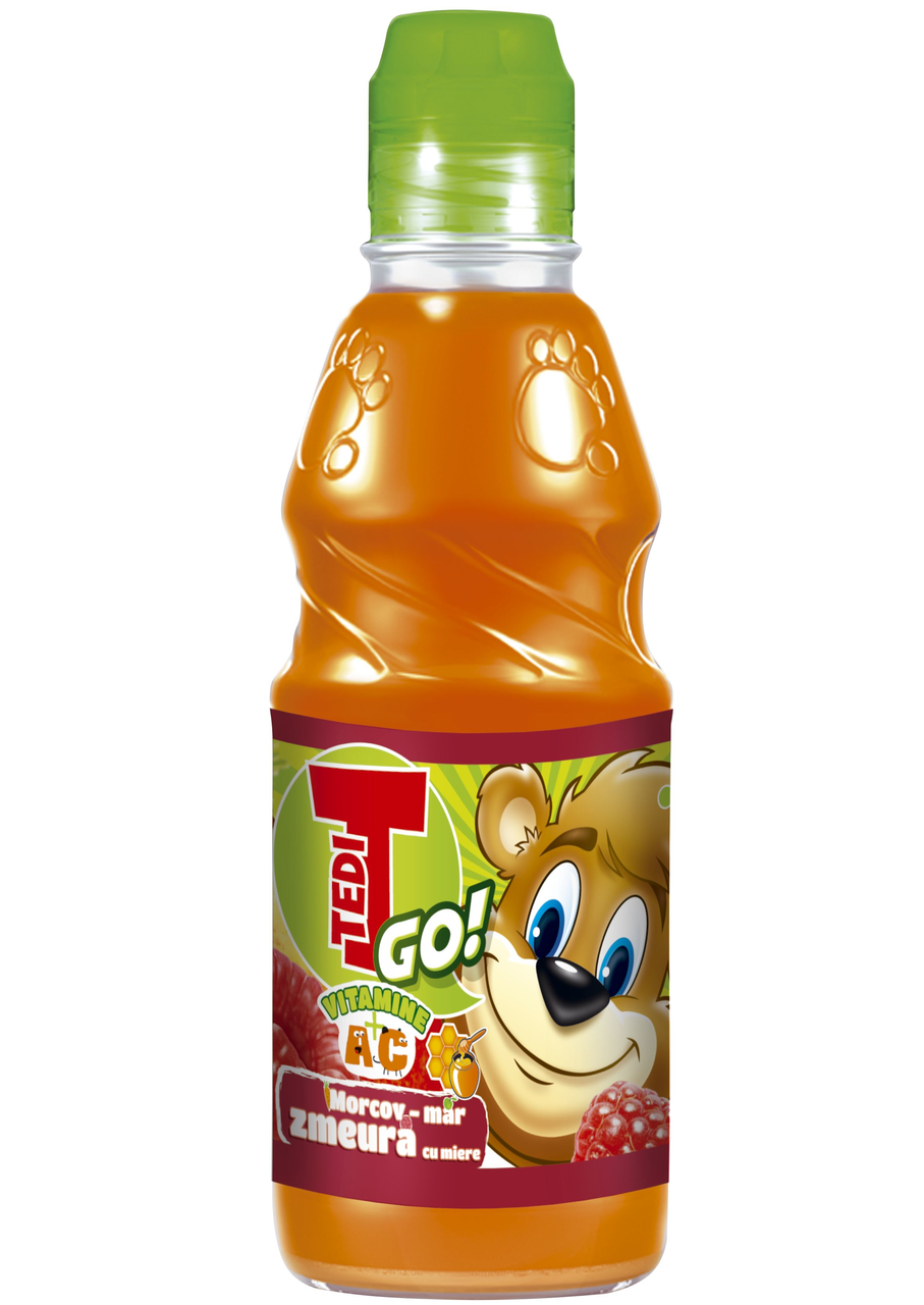 TEDI GO! Suc de Morcov Mar si Zmeura SGR 4 x 0,3 L