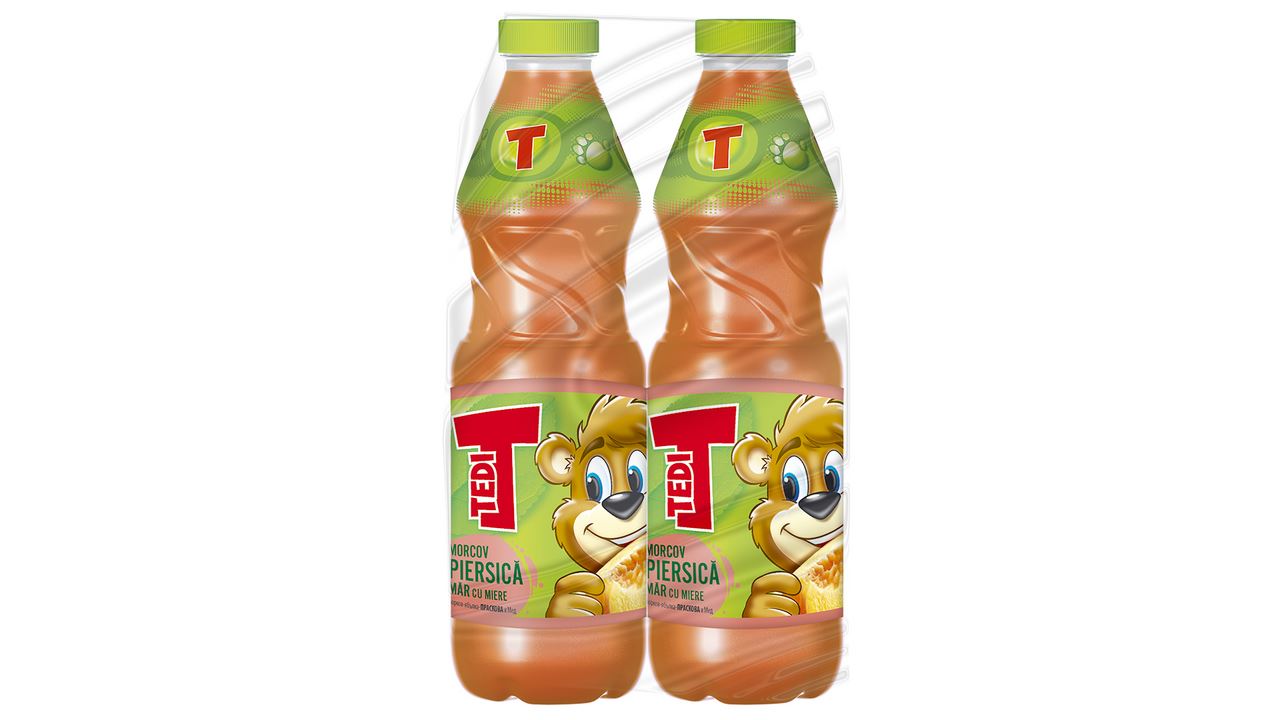 Tedi Suc Morcov-Piersică 0,9 L, 2 buc.
