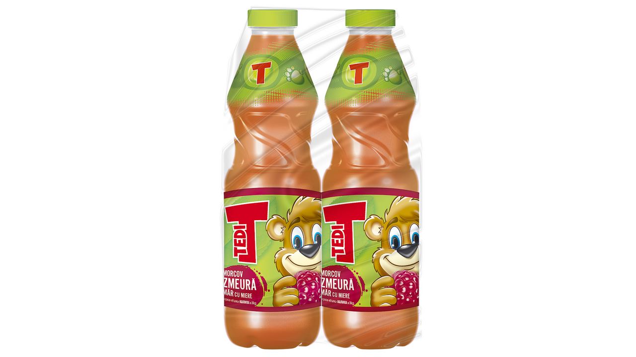 Tedi Suc Morcov-Zmeură-Măr 0,9 L, 2 buc.