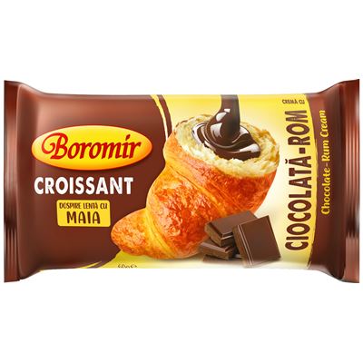 Boromir Croissant cu Crema de Ciocolata si Rom 30 x 60 g