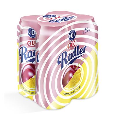 CIUC RADLER Bere cu Aroma de Visine si Lamaie 0% Alcool Doza SGR 4 x 0,5 L