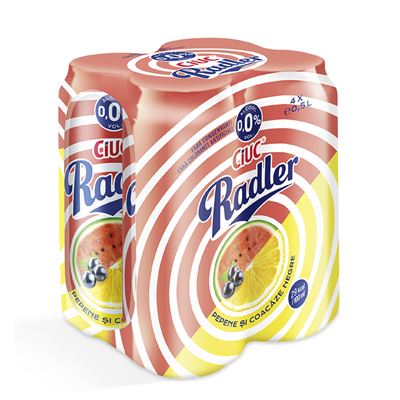 CIUC RADLER Bere la Doza cu Aroma Coacaze Negre SGR 4 x 0,5 L