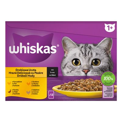 whiskas Selectii Hrana Umeda pentru Pisici cu Carne de Pasare in Sos 12 x 85 g