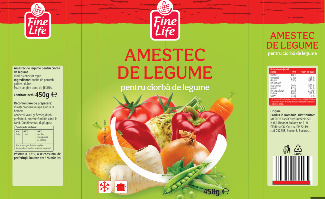 Fine Life Amestec de Legume pentru Ciorba de Legume 450 g ?
