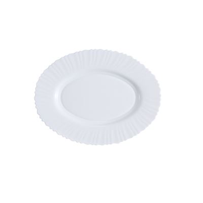 DÉCOR Set 6 Platouri Ovale din Opal Alb 33 cm