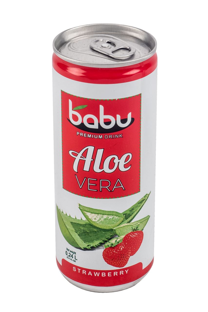 Babu Băutură Răcoritoare cu Aloe Vera și Căpșuni 240 ml