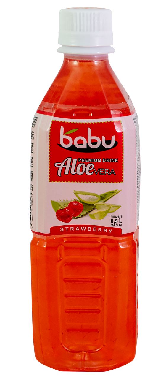 Babu Băutură Răcoritoare Aloe Vera și Căpșuni 500 ml