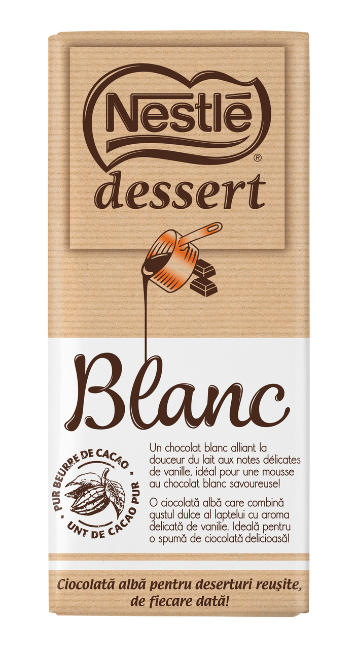 Nestle dessert Ciocolata Alba pentru Deserturi 170 g