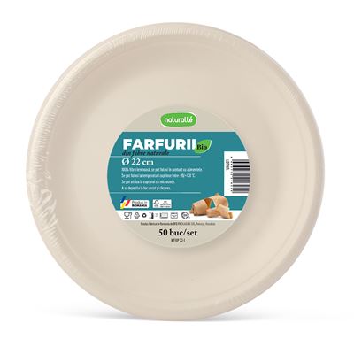NATURALLE Set 50 Farfurii 1 Compartiment 22 cm