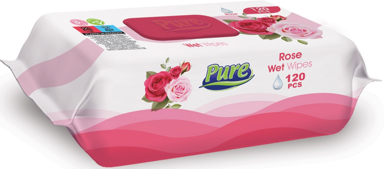 PURE PREMIUM 120 Servetele Umede Trandafir