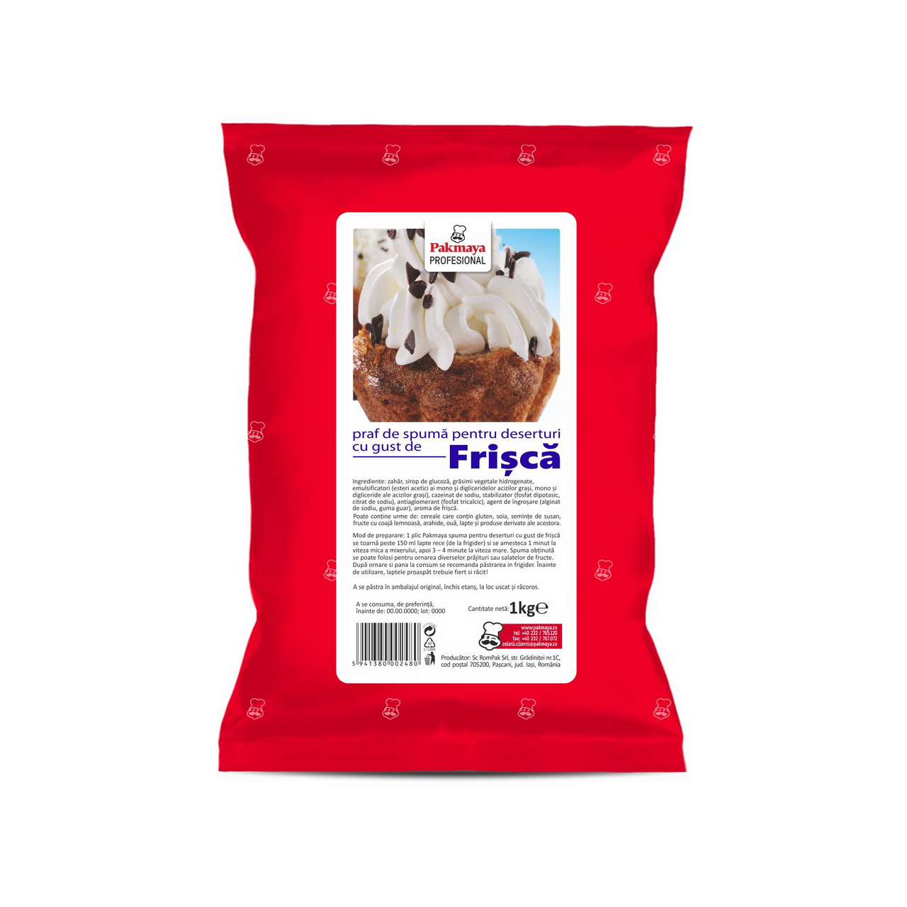 Pakmaya PROFESIONAL Spuma pentru Deserturi cu Gust de Frisca 1 Kg