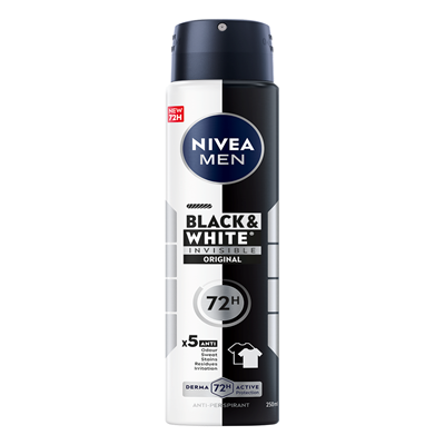 Deodorante - NIVEA Men Black & White Invisible Original Deodorant Antiperspirant Spray, protecție 72H, 250 ml