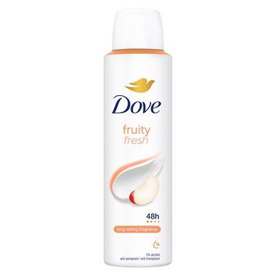 Deodorante - Dove Fruity Fresh Deodorant Antiperspirant Spray pentru femei, parfum de măr, protecție 48H, 150 ml