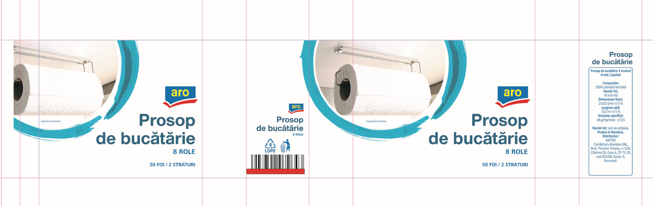 aro Role Prosop Bucatarie 2 Straturi 8 bucati