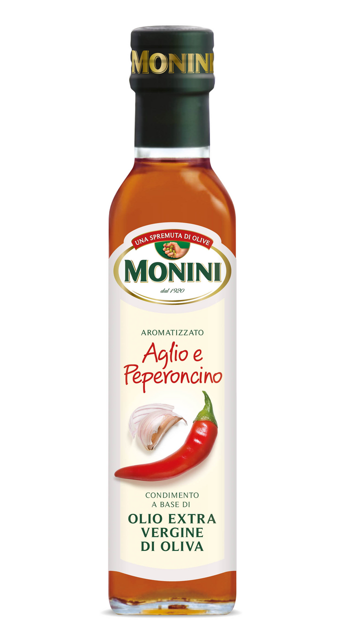 MONINI Condiment cu Ulei Extravirgin Aromatizat Usturoi & Chili 250 ml
