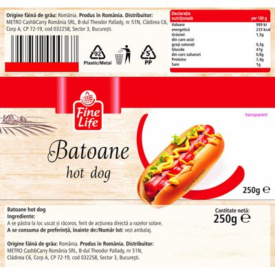 Fine Life Batoane Hot Dog 250 g