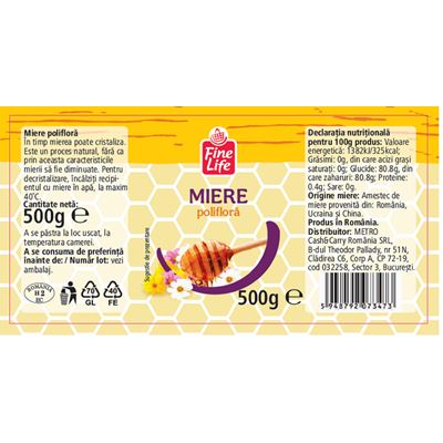 Fine Life Miere Poliflora Borcan 500 g