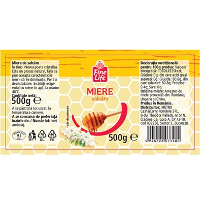 Fine Life Miere Salcam Borcan 500 g