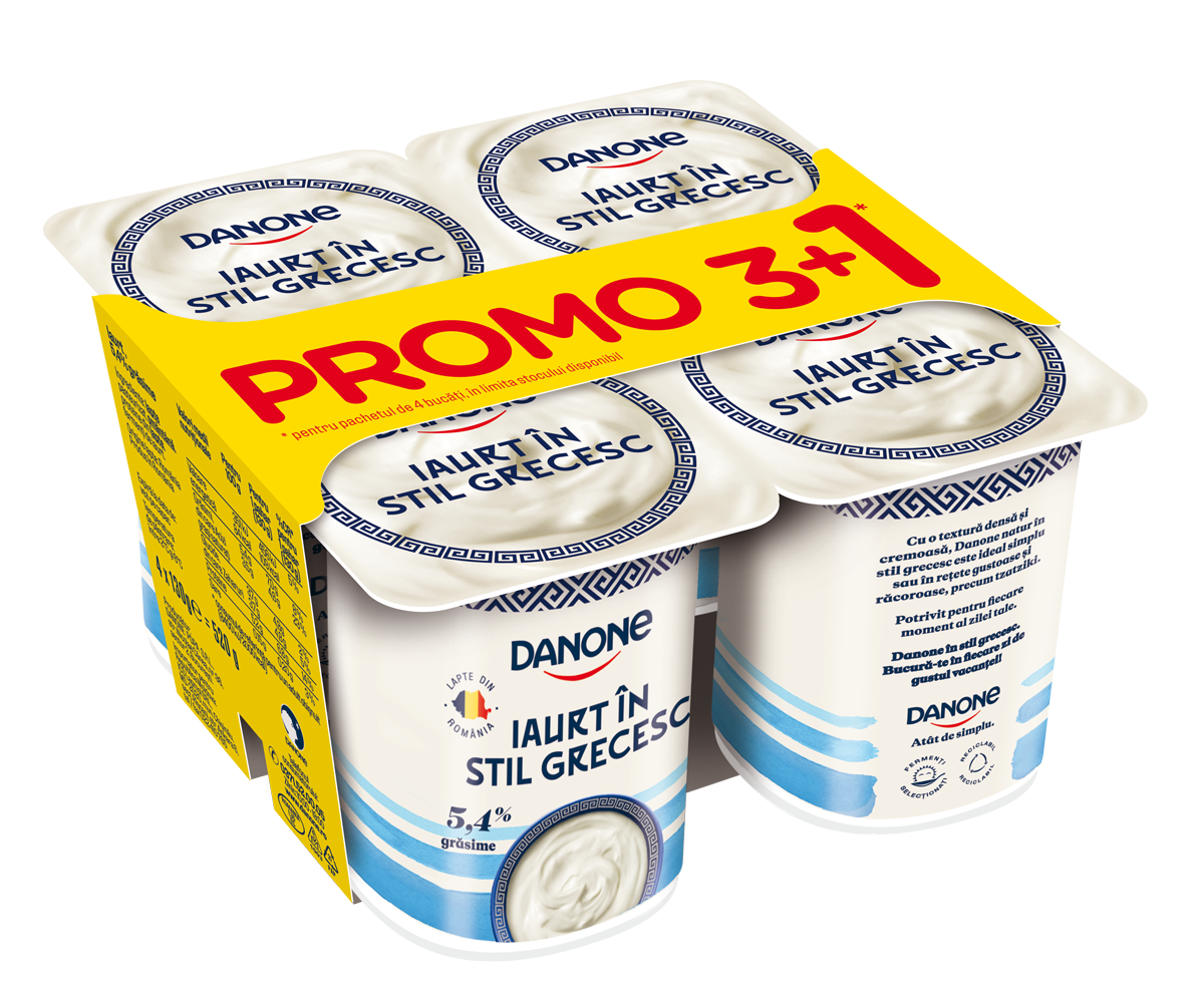 DANONE Iaurt in Stil Grecesc 3+1 x 130 g