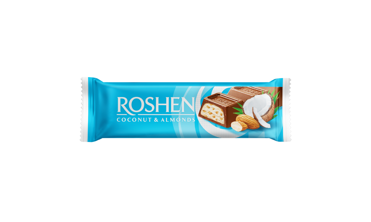 ROSHEN Baton Ciocolata si Crema Cocos si Migdale 30 x 29 g