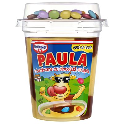 Dr.Oetker PAULA Budinca Vanilie si Ciocolata & Bomboane Colorate 125 g