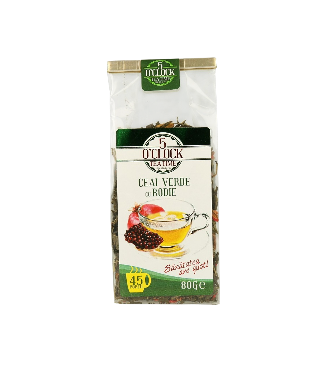 5 O&#039;CLOCK TEA Ceai Verde cu Rodie 80 g