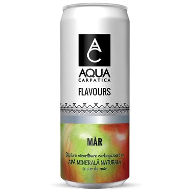 AQUA CARPATICA Flavours Bautura Racoritoare Carbogazoasa cu Apa Minerala si Suc de Mar SGR 4 x 0,33 l