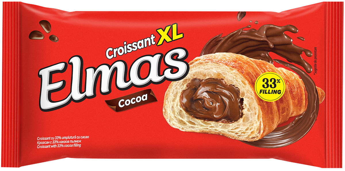 ELMAS Xl Croissant cu Umplutura de Cacao 24 x 80 g
