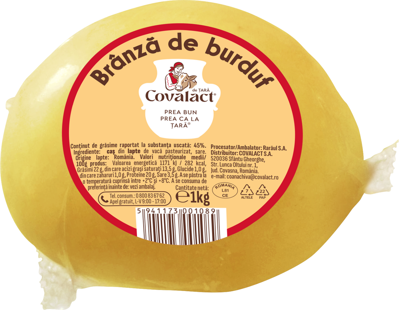 Covalact Branza Burduf Membrana Naturala 1 Kg