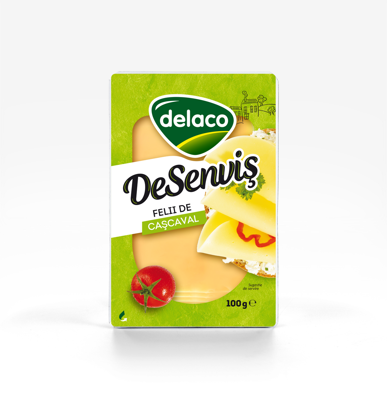 delaco DeSenvis Cascaval Felii 100 g