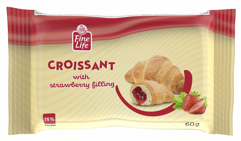 Fine Life Croissant Crema Capsuni 60 g