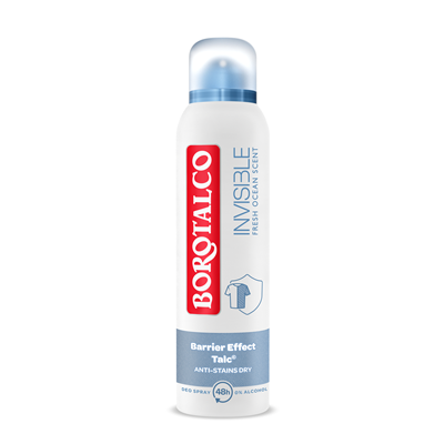 Deodorante - Borotalco Invisible Fresh Deodorant Antiperspirant Spray, protecție 48H, fără alcool, 150 ml