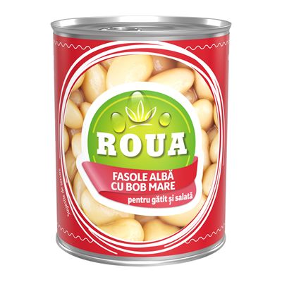 ROUA Fasole Alba cu Bob Mare 400 g