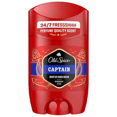 Deodorante - Old Spice Captain Deodorant Stick pentru bărbați, parfum marin, prospețime 24/7, 50 ml