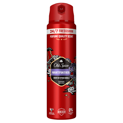 Deodorante - Deodorant spray pentru bărbați Old Spice Night Panther, protecție împotriva mirosurilor, parfum persistent, fără săruri de aluminiu, 150 ml